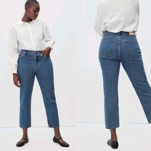 Everlane The Curvy 90’s Cheeky Straight Jean Size 30 Crop High Waist Button Fly - Picture 1 of 8